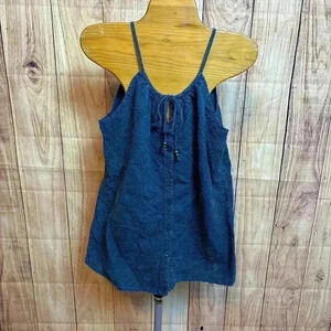 Luna Moon Embroidered Bead Tank Top Mineral Wash Size S